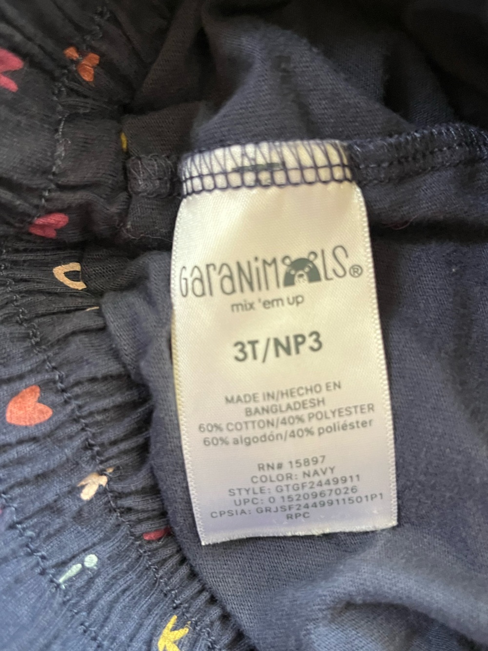 Garanimals Girls Navy Layered Skirt Pair with Multicolor Print - Picture 4 of 7